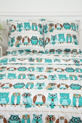 Детское постельное белье Совы полисатин ,наволочки 50х70 и 70х70см