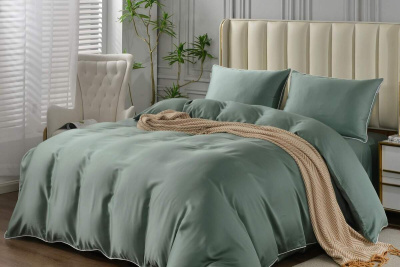 КПБ Elizabeth евро с двумя наволочками шалфей